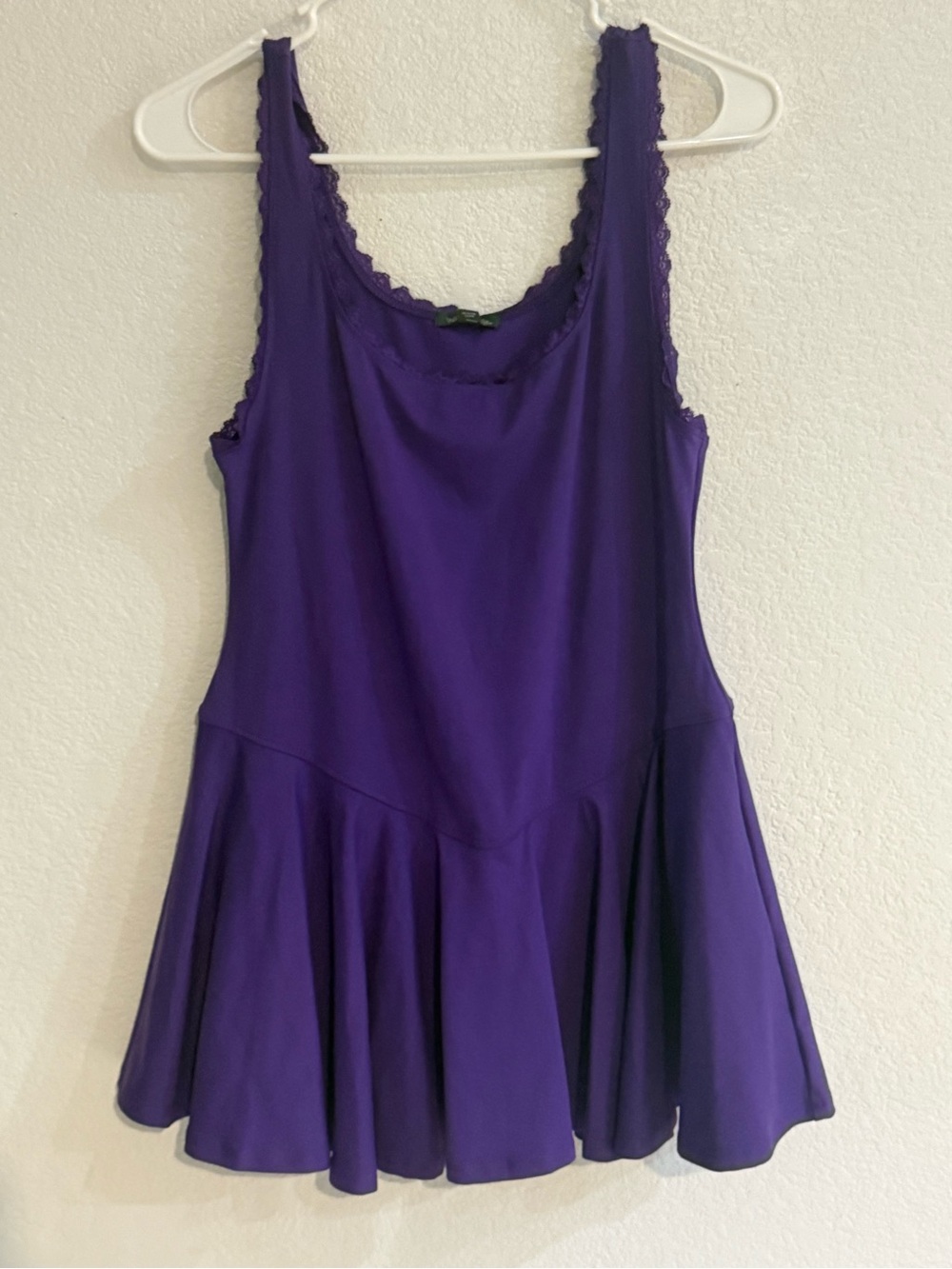 wild fable Purple Sleeveless Ruffle-Hem Mini Dress